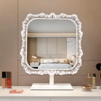 Miroir de maquillage LED de table, grand miroir de vanité avec éclairage, commande tactile, 3 couleurs réglables, cadre en acrylique