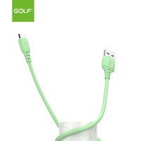 Kabel pengisi daya USB mikro Tipe C silikon, kabel pengisian daya cepat 2.4A Android
