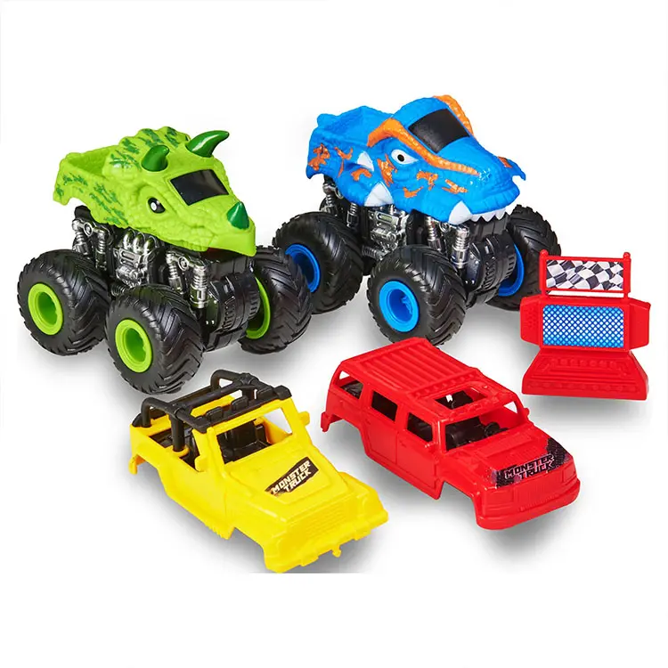 Op Maat Gemaakte Lage Prijs Hot Selling 3Pcs Willekeurige Set Vierwielige Auto Off-Road Monster Trucks Groothandel Diecast Auto Speelgoed