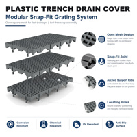 Grille de drainage en plastique PP résistante aux UV, couvercle de caniveau robuste pour extérieur, vente en gros OEM, approvisionnement direct usine