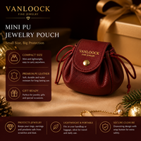 Pochette à bijoux mini en PU de luxe, emballage cadeau élégant et portable pour bagues, boucles d'oreilles, colliers, cuir PU de haute qualité