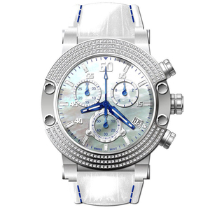 Boîtier en acier inoxydable solide montre chronographe de taille grand visage à quartz avec mouvement suisse U6127 - Product Image 4