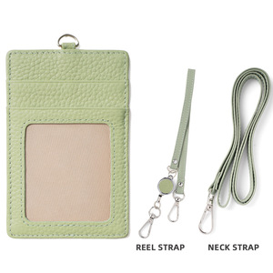 Uomo donna elegante <span class=keywords><strong>porta</strong></span> <span class=keywords><strong>carte</strong></span> di credito con nome RFID Blocking portacarte in vera pelle con due cinturini - Product Image 2