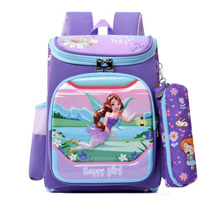 Mochila Escolar Infantil Conjunto de Duas Peças, Mochila Espaçosa Totalmente Aberta para Idades de 3 a 6 Anos, Mochila 3D Rígida com Desenho Animado - Product Image 3