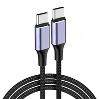 Câble de données USB C vers C à double embout coudé à angle droit 5A 100W PD, en cuivre pur, charge rapide, boîtier métallique, tressé en nylon, 3 pieds/6 pieds/10 pieds