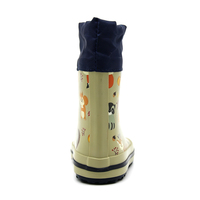 Bottes de pluie légères et souples en caoutchouc naturel pour enfants, motif animaux de la forêt, col à cordon, imperméables, bottes Wellington pour enfants