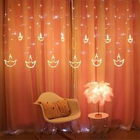 Guirlande lumineuse de Noël 120 LED 3M*0.8M avec télécommande, à piles, pour décoration de maison, chambre, fête, rideau lumineux suspendu