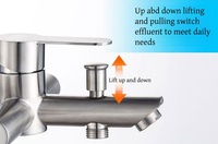 Robinet de douche de salle de bain brossé SUS304 mural populaire Offre Spéciale mitigeur de baignoire à eau froide et chaude