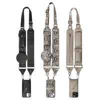 Étui de téléphone à bandoulière avec porte-collier rayé pour iPhone 13 Pro Max, étui portefeuille à bandoulière