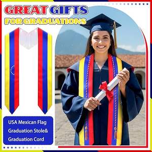 Estola de Graduación con Diseño de Banderas de Países Mixtos y Cordones de Honor para Ceremonia de Graduación - Product Image 4