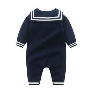 Tutina per Neonato <span class=keywords><strong>Maschio</strong></span> in Maglia di Cotone, Nuovo Stile Primavera Autunno Inverno, Body Stile College, <span class=keywords><strong>Abbigliamento</strong></span> per Neonati - Product Image 3