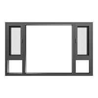 Ventana Abatible de Aluminio con Rotura de Puente Térmico y Mosquitera Integrada, Apertura Exterior, para Sala de Estar, Jardín y Balcón, Personalizable