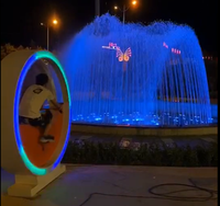 Fontaine d'eau de danse en plein air dynamique jeux de projection de vélo interactifs pour l'attraction sportive amusante du jardin