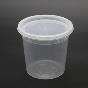 HD 8 12 16 24 32 Oz Round Clear Freezer Pp Food Package Deli Container With Lids For Hot Soups Food And Cold Salads Fruit