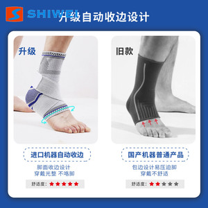 อุปกรณ์พยุงข้อเท้า Shiwei แบบปรับได้ ระบายอากาศได้ดี ป้องกันการบาดเจ็บสำหรับเล่นกีฬาฟุตบอล สำหรับผู้ใหญ่ ทั้งชายและหญิง สีเทา-ดำ - Product Image 5