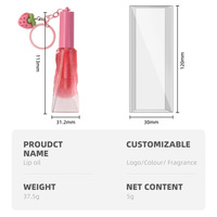 Fruitige Lipgloss met Waterlichteffect, Transparant, Fijne Glitter, Hydraterende Lip Olie