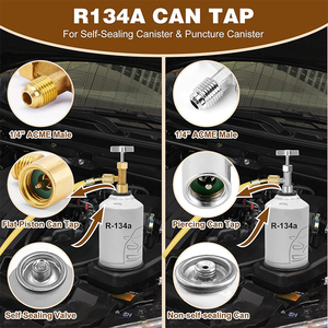 R134a AC đo Hose chuyển đổi Adapter nhanh chóng Coupler cho R134a R410 có thể tap Tank Adapter với van lõi Remover xe công cụ - Product Image 3