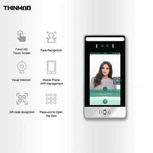 Interphone vidéo biométrique Thinmoo avec boîtier métallique professionnel, contrôle d'accès facial et lecteur de code QR pour une entrée sécurisée de villa - Product Image 2