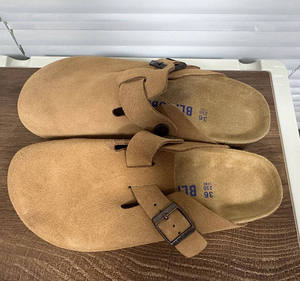 Birkenstocks Mocassins en cuir véritable en cuir de vache Chaussures de plage à semelle souple pour femmes et hommes pour l'été, l'<span class=keywords><strong>hiver</strong></span> et le printemps - Product Image 1