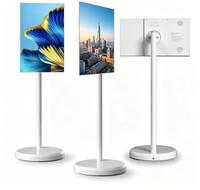 All-in-One Freistehender Mobiler Touch-Smart-TV Drehbarer Bodenständer Kabelloses Screen Mirroring Live-Stream Heim-Display Schwarz 60Hz