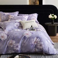 Parure de lit quatre pièces en coton pur 100% respirant de qualité supérieure, 200 fils, style européen et américain, résistante à la décoloration, toutes saisons