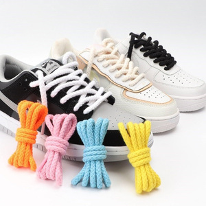 WEGOODZF Cordones Redondos de Cuerda de Color Sólido Personalizados Unisex, Cordones de Algodón de 6.5 MM y 1/4 de Pulgada de Grosor para Zapatillas Deportivas - Product Image 1