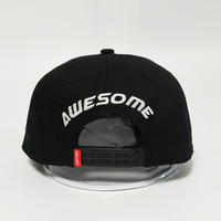 Gorra de Hip Hop Personalizada con Logotipo Bordado en 3D, 6 Paneles, Negra, Ajustable, Unisex, Estilo Urbano