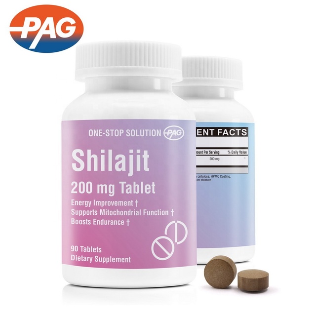 Bulk Price Herbal Supplements Resin for Energy Boost and Mitochondrial Support Himalayan Shilajit 200Mg Tablets