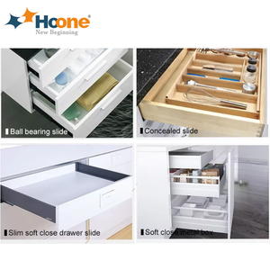 Hoone Durable SGCC telescópico blanco cajón deslizante riel oculto Hardware cocina dormitorio apartamento sala de estar Baño - Product Image 6