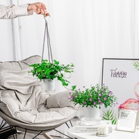 Pot de fleurs suspendu transparent à motif vertical, style minimaliste Instagram, respirant, auto-arrosant, en plastique, grand format