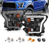 Meilleurs phares LED 12V neufs pour F150 XL/XLT/Lariat King Ranch/Platinum Limited 2015-2017 avec DRL dynamique blanc