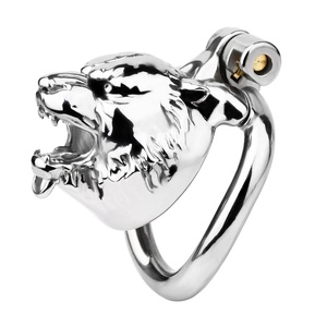 Jaula de Castidad Masculina FRRK con Cabeza de Tigre, Dispositivo de Castidad Estilo Animal, Jaula de Castidad con Candado, Juguetes Sexuales de Bondage para Hombres - Product Image 3