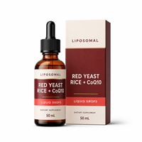 Gouttes liquides botaniques liposomales avec extrait de levure de riz rouge, CoQ10, berbérine et extrait d'ail en vrac
