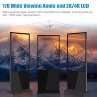 43 49 55 65 inci berdiri di lantai Totem xx video Hd xxx LCD tampilan iklan papan tanda Digital