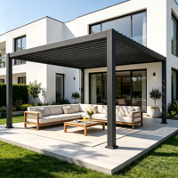 Pergola, pavillon, gazebo moderne en aluminium thermolaqué à lames orientables pour jardin extérieur, disponible en dimensions 3x3, 3x4, 4x3, 4x4, 4x5, 4x6, 6x3, 6x4, 6x5, 6x6m