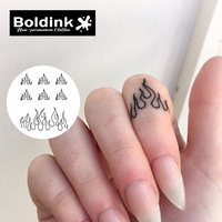 Tatouage au stylo Boldink personnalisé, motif flamme minimaliste réaliste, art corporel, imperméable, longue durée (2 semaines), encre Jagua Juice