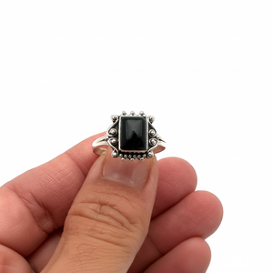 925 Sterling Silver <b>Black</b> <b>Onyx</b> Gemstone <b>Ring</b> Jewelry Handmade Silver Boho Style <b>Ring</b> Jewelry For Women Wedding Gift For Wife - Product Image 1