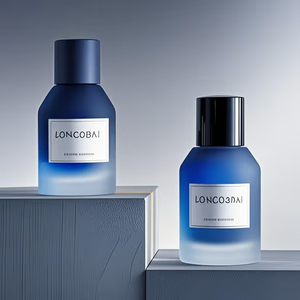 Envase de Perfume de Lujo en Vidrio con Tapa de Plástico, 30ml 50ml 100ml, Color Azul, para Fragancias, con Impresión de Logotipo y Caja - Product Image 1