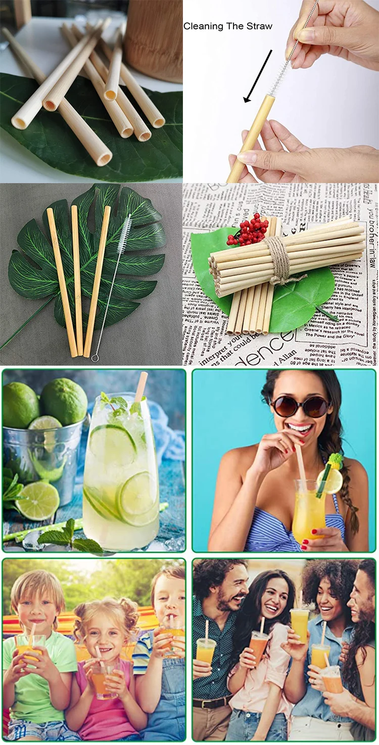 Bamboo Disposable Biodegradable Reed Straw Straws For Hot Drinks