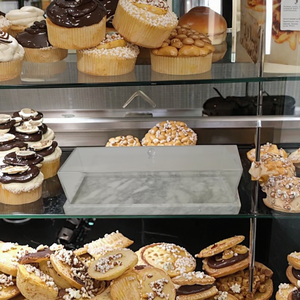 Thanh lịch grey Đen marbleized hạt hình chữ nhật <span class=keywords><strong>Acrylic</strong></span> bánh chủ phục vụ Khay nắp cho bánh đứng Pastry lưu trữ hộp Thùng - Product Image 6