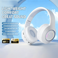 Casque de jeu blanc supra-auriculaire à réduction de bruit, audio spatial, pour connexion sans fil 5.4, double mode, contrôle par bouton, doux et agréable pour la peau