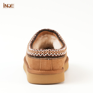 <span class=keywords><strong>Stivali</strong></span> da neve invernali Casual da <span class=keywords><strong>uomo</strong></span> impermeabili in morbida pelle scamosciata genuina in pelle Shearling in <span class=keywords><strong>pelliccia</strong></span> di lana foderata termicamente calda autunno a piedi nudi - Product Image 4