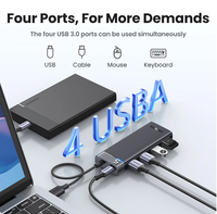 UGREEN Hub USB 3.0 Hub 4 Ports 5Gbps USB Multi Splitter Adaptateur pour Macbook iPad Pro Air Ordinateur portable PC Accessoires informatiques