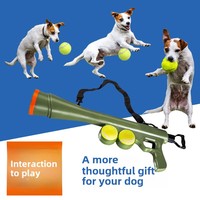 Lanceur de balles de tennis interactif et écologique pour chien, jouet d'extérieur en plastique à motif solide pour l'entraînement