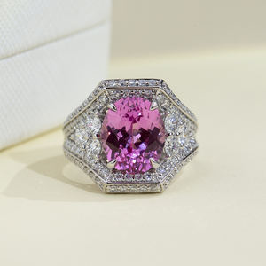 Bague pour femme Messi Jewelry MSR-2031 PT950 avec pierres précieuses et diamants de laboratoire - Product Image 1