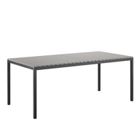 Table de salle à manger d'extérieur en plastique et bois, avec structure en aluminium, idéale pour pique-nique, jardin et patio – Offre spéciale