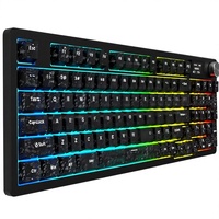 Clavier mécanique JEDEL WKL-108P 97 touches, trois modes, touches en fibre de carbone, rétroéclairage RVB, écran LCD, clavier de jeu