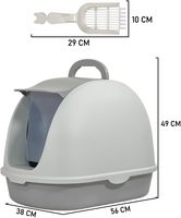 Bac à litière pour chat entièrement fermé, anti-odeurs, amovible, durable, facile à nettoyer, avec pelle à litière pour chats d'intérieur