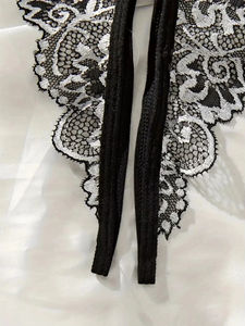 Bloemenkant sexy lingerie strik open split cup intieme bh en strings sets kruisloos ondeugend seksoutfit damesondergoed - Product Image 5