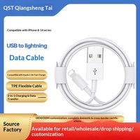 Kabel Pengisian Cepat USB-A untuk iPhone 7/8 Plus dengan Arus 2A untuk Pengisian Daya dan Transfer Data Ponsel